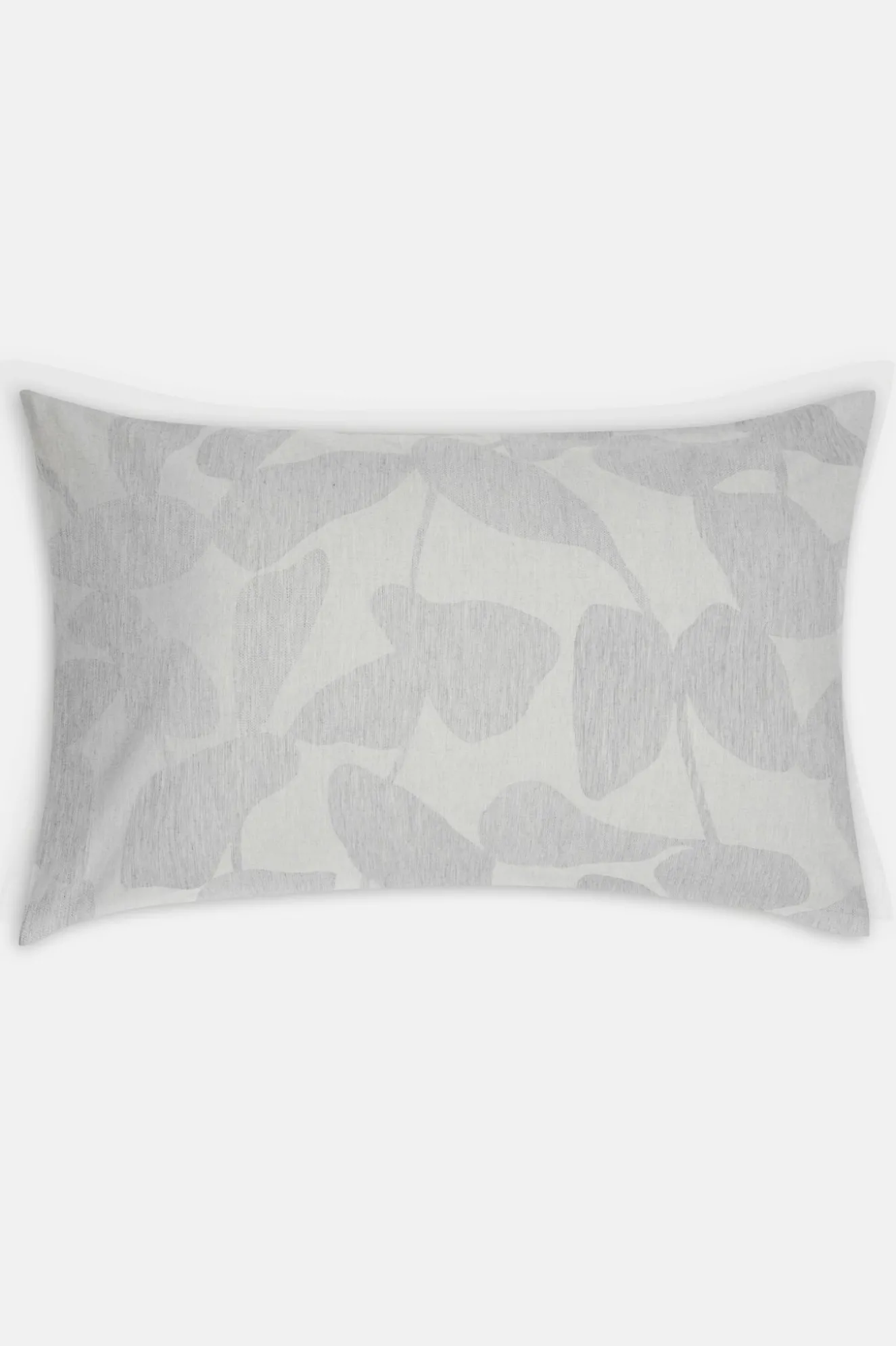 Jasper Conran Abstract Leaf Jacquard Oxford Pillow Case Melange Grey New