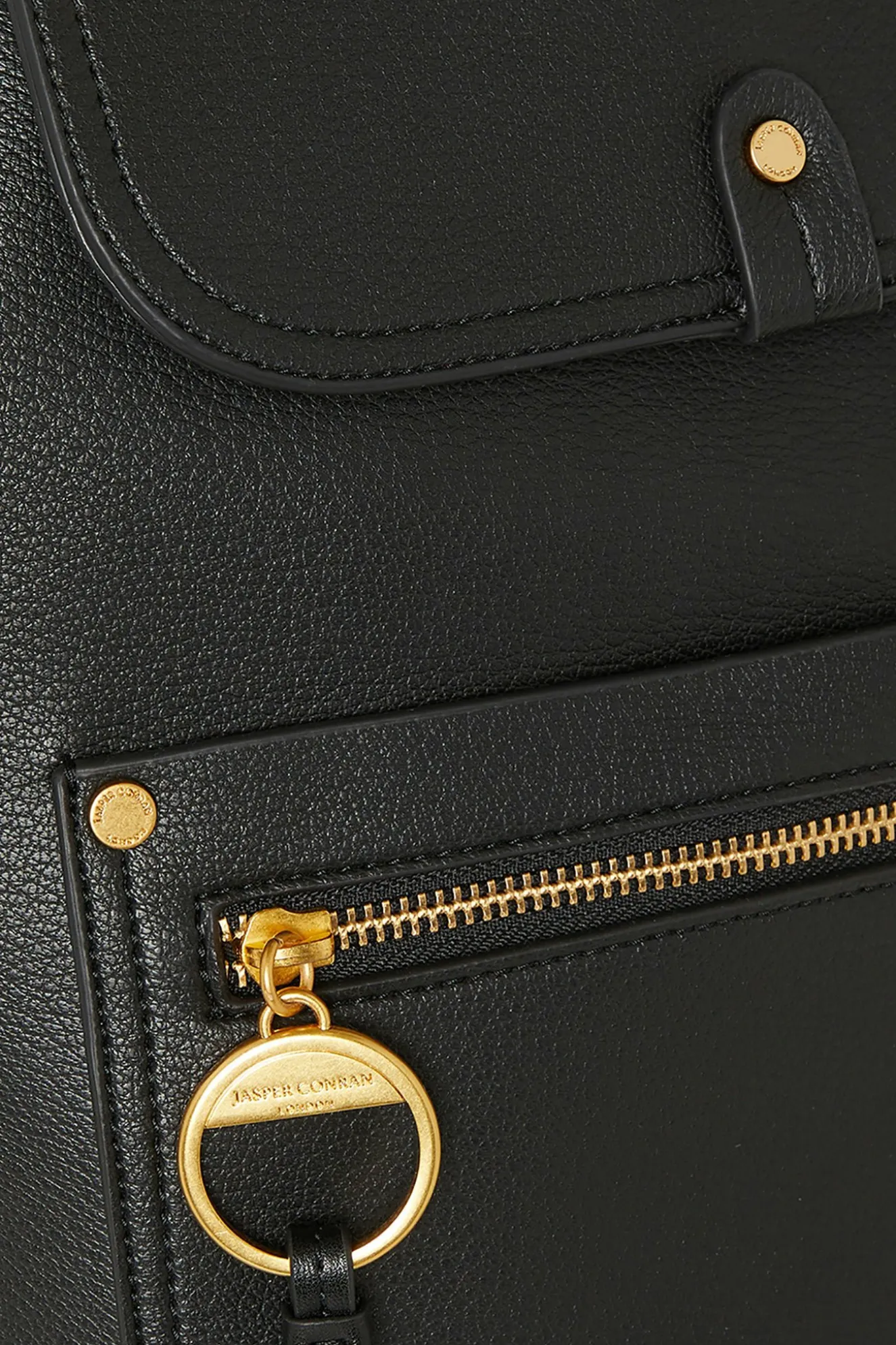 Jasper Conran Agatha Backpack Black Haircell Shiny Cheap