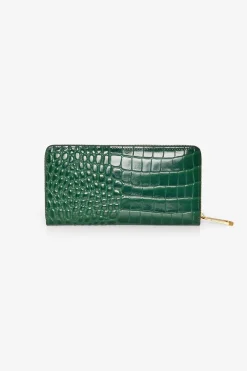 Jasper Conran Alexis Leather Large Croc Zip Round Purse Flash Sale