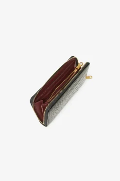 Jasper Conran Alexis Leather Large Croc Zip Round Purse Hot