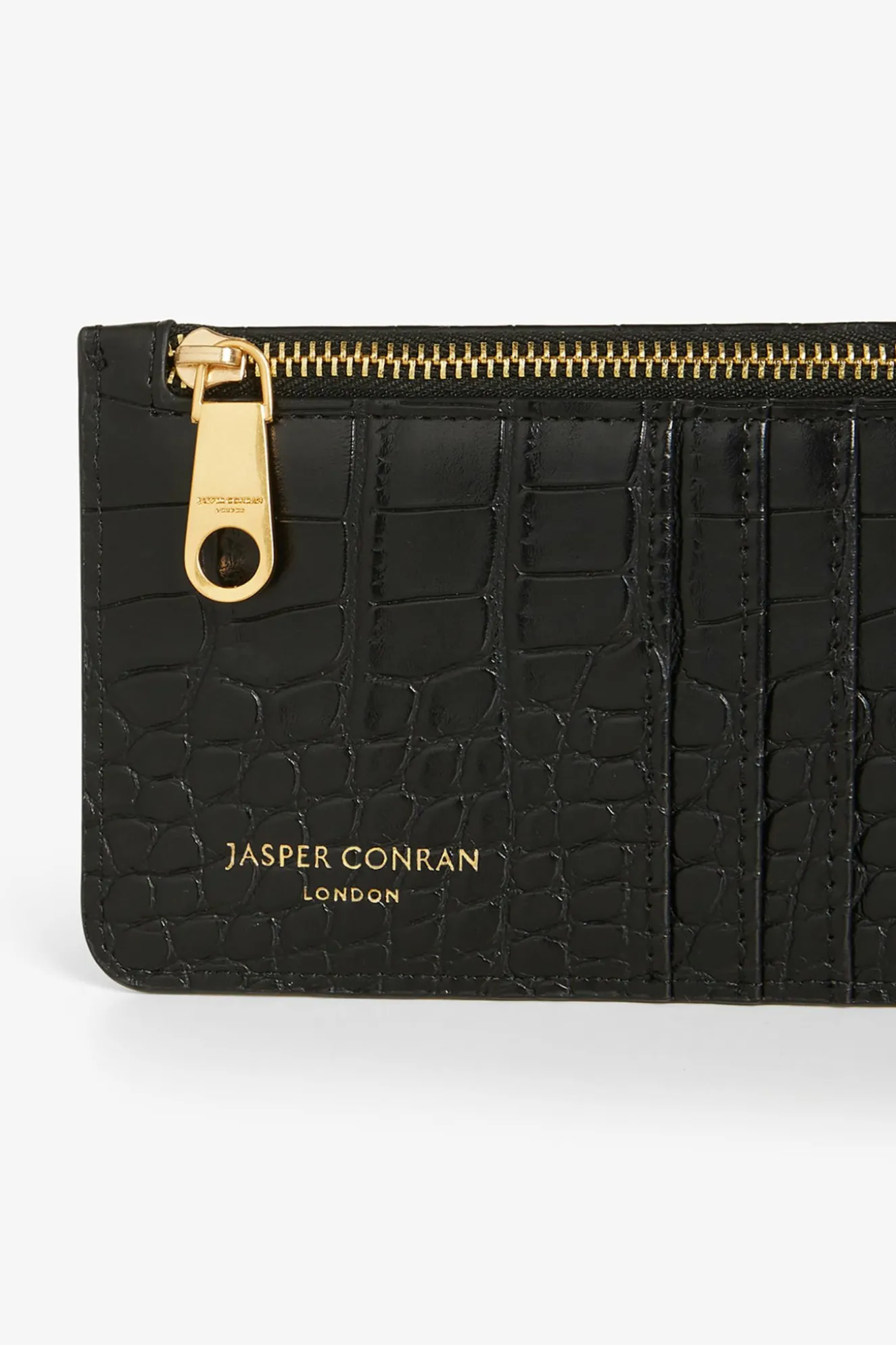 Jasper Conran Amber Croc Zip Coin & Card Holder Store