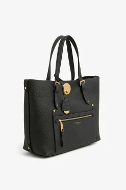 Jasper Conran Aubrey Shopper Tote Bag Black Natural Grain New