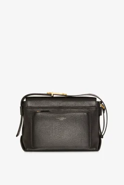 Jasper Conran Beatrix Leather Flap Messenger Black Flash Sale