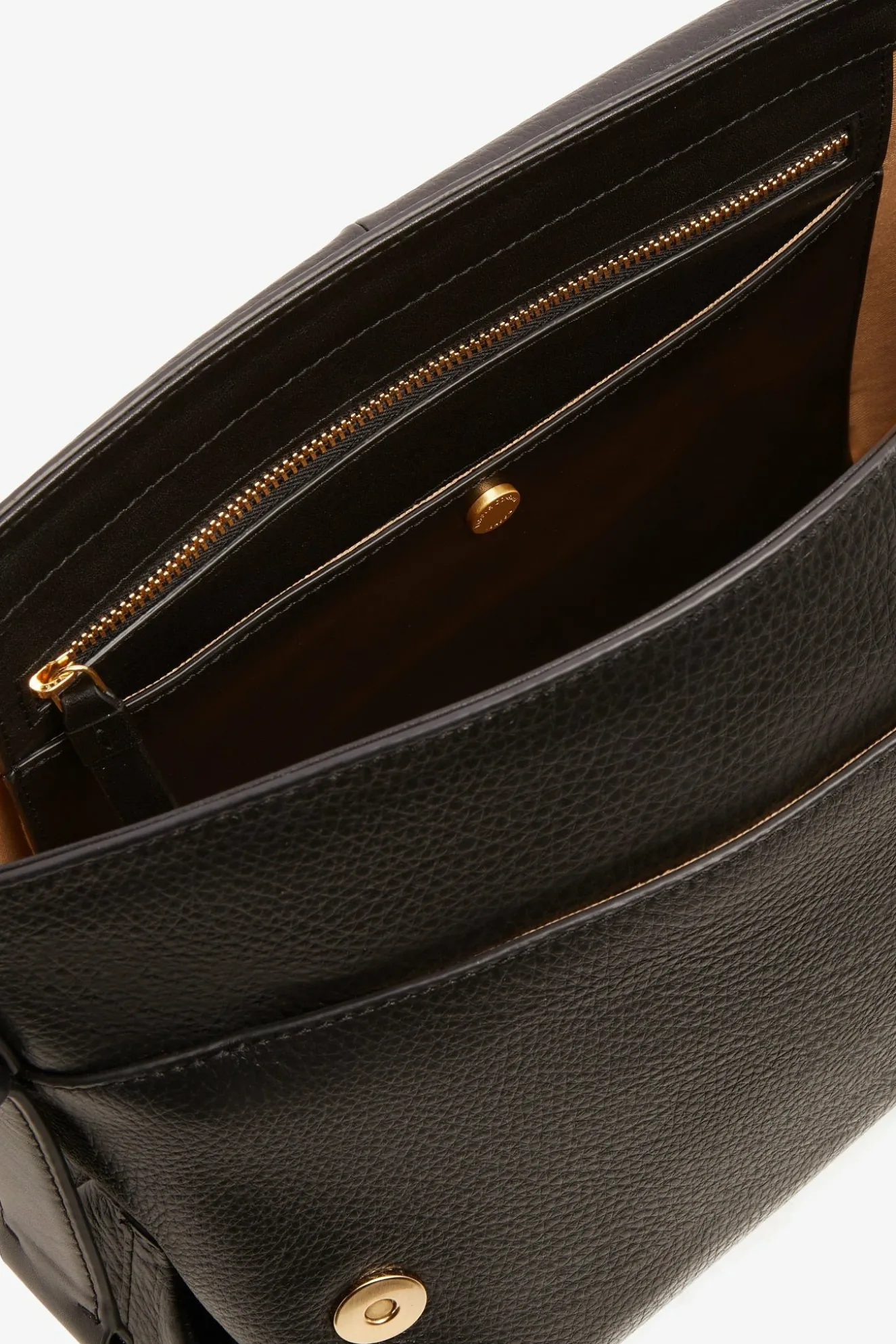 Jasper Conran Beatrix Leather Flap Messenger Black Flash Sale