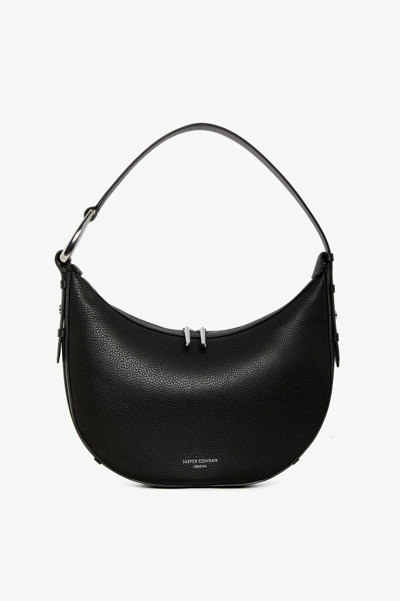 Jasper Conran Bee Leather Scoop Shoulder Bag Black New
