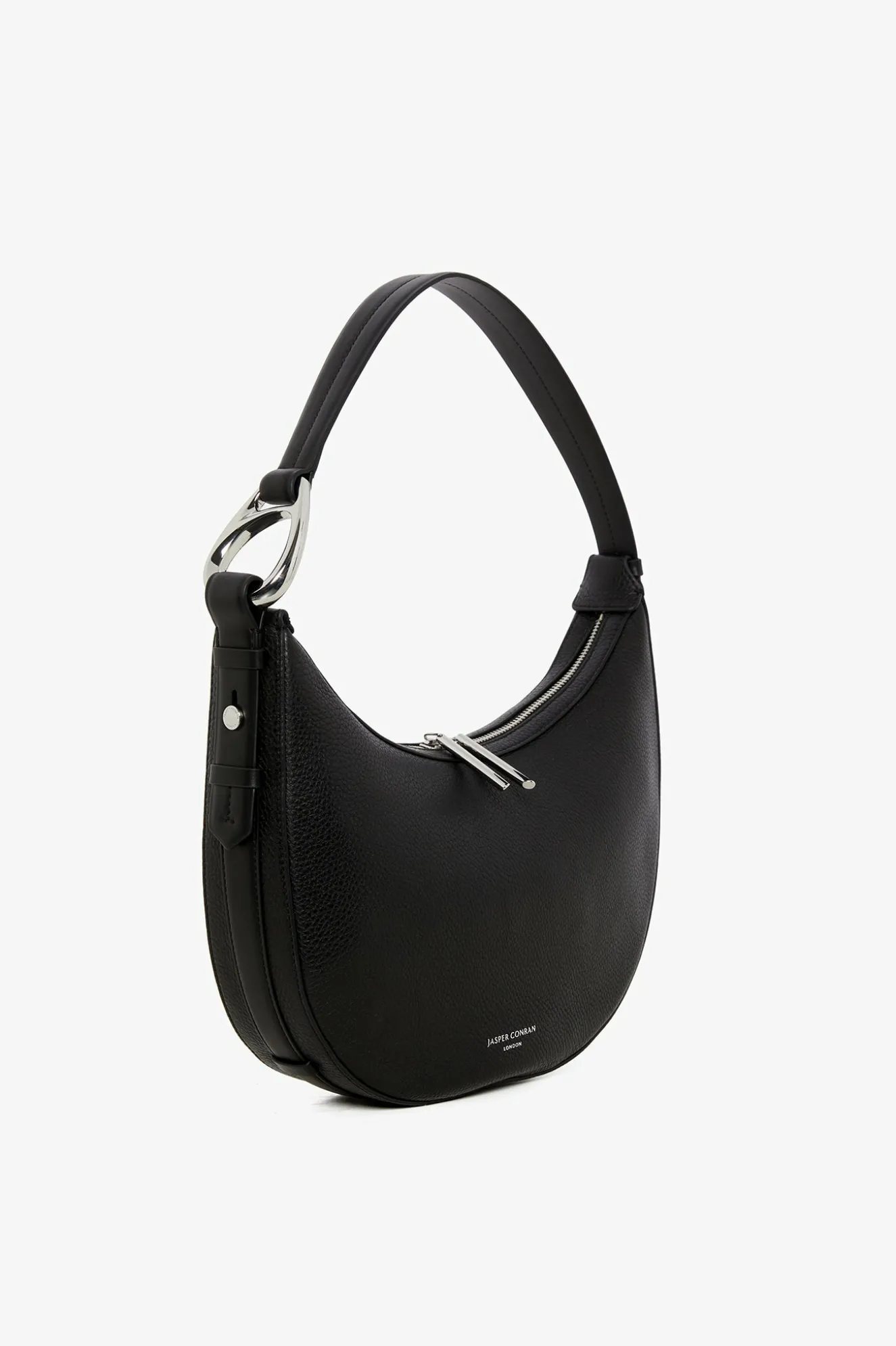 Jasper Conran Bee Leather Scoop Shoulder Bag Black New