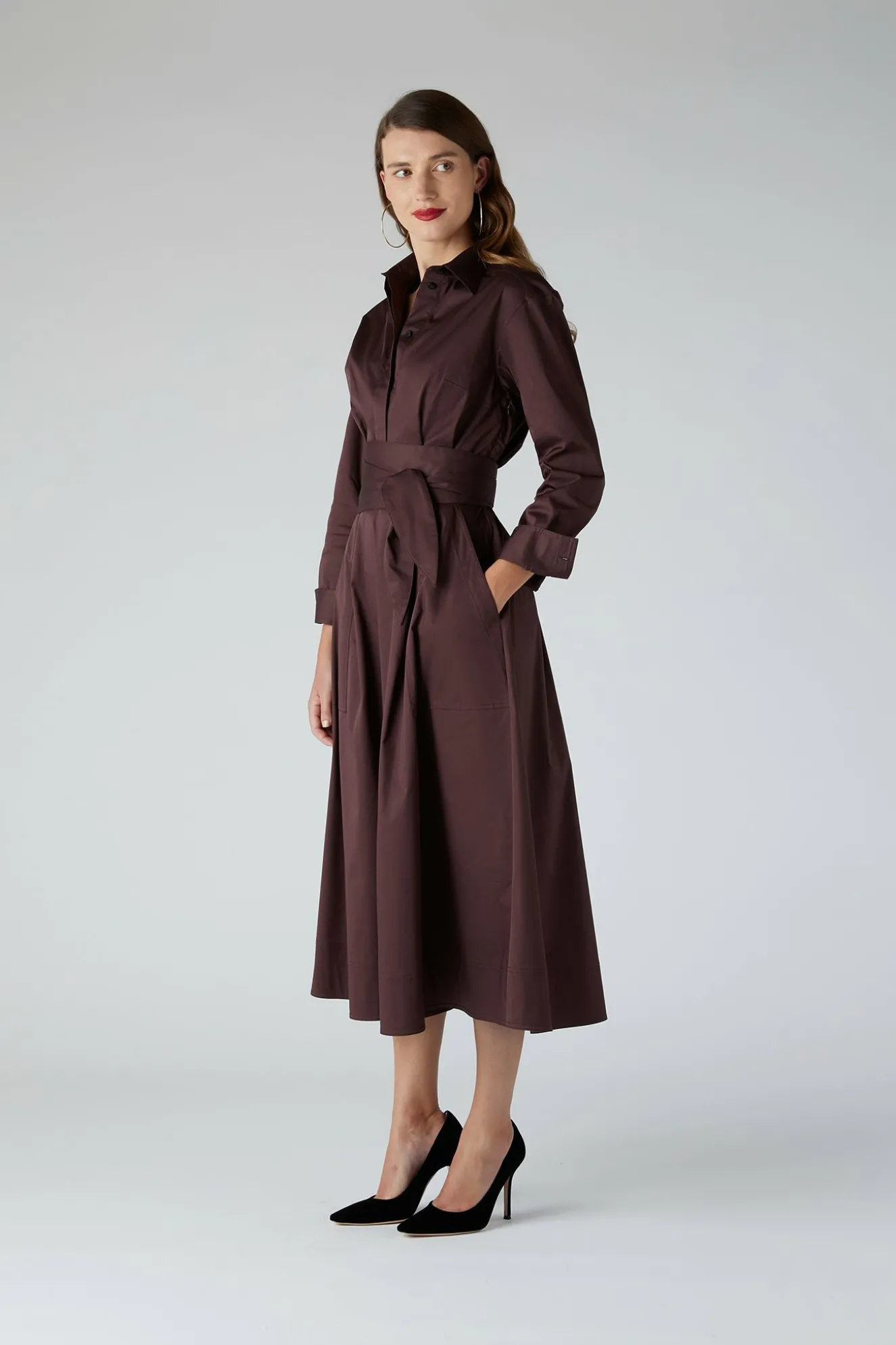 Jasper Conran Blythe Full Skirt Shirt Dress Hot