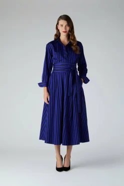 Jasper Conran Blythe Stripe Full Skirt Shirt Dress New