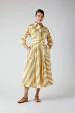 Jasper Conran Blythe Striped Full Skirt Shirt Dress Cheap