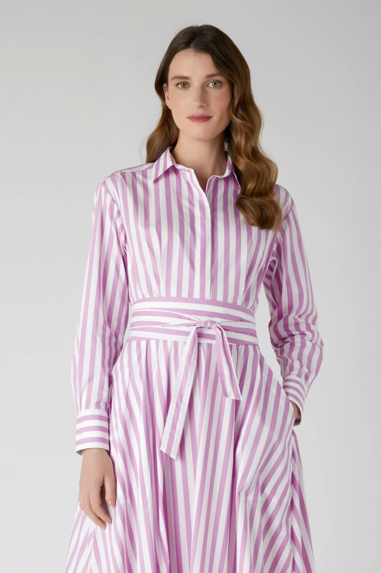 Jasper Conran Blythe Striped Full Skirt Shirt Dress Discount
