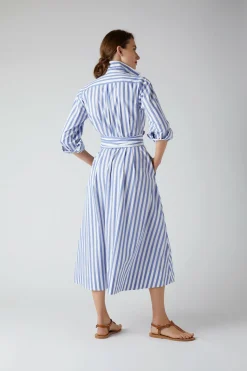 Jasper Conran Blythe Striped Full Skirt Shirt Dress Discount