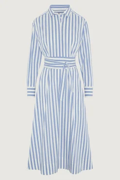 Jasper Conran Blythe Striped Full Skirt Shirt Dress Discount