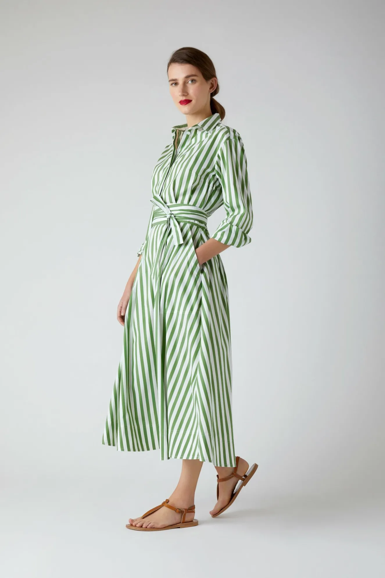 Jasper Conran Blythe Striped Full Skirt Shirt Dress Discount