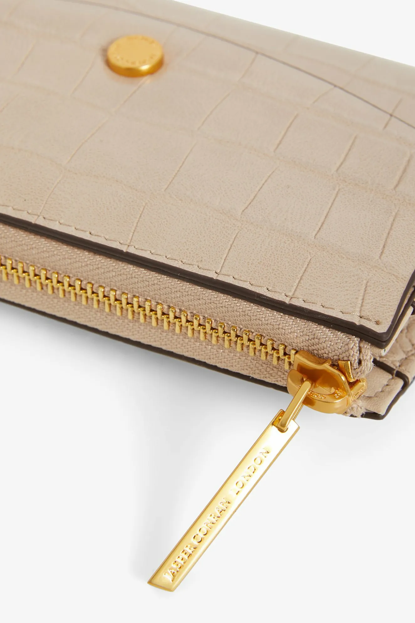 Jasper Conran Brianna Croc Medium Zip Around Purse Camel Best Sale