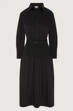 Jasper Conran Carrie Shirred Waist Shirt Dress Black Flash Sale
