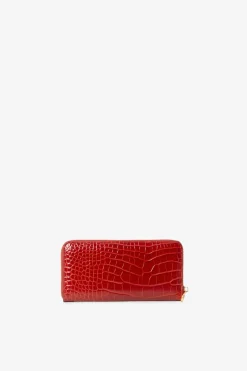 Jasper Conran Celia Leather Croc Large Purse Red Celia Croc Large Purse Flash Sale