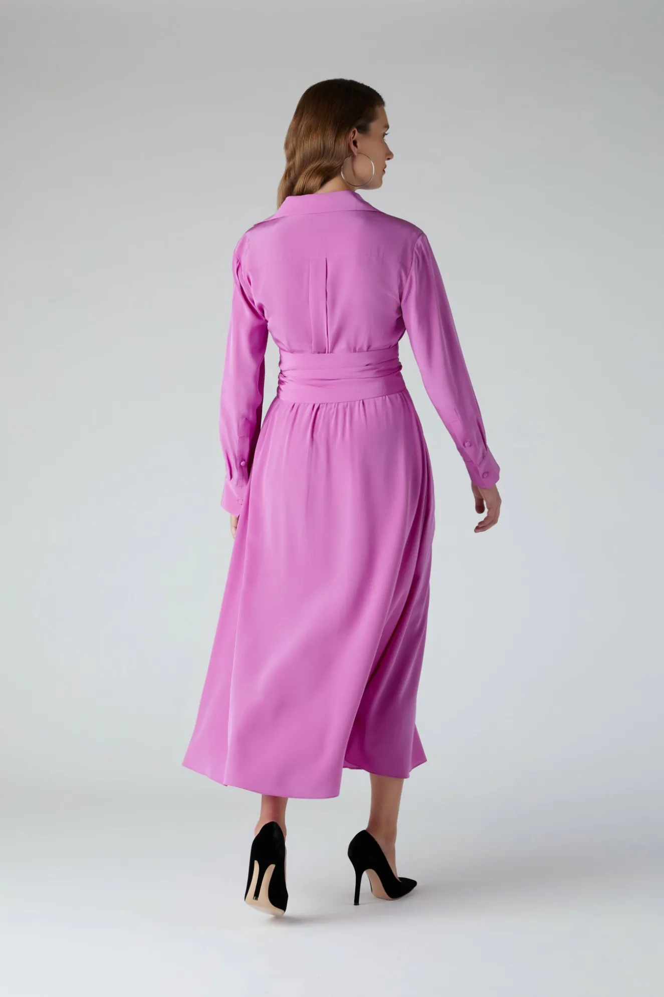 Jasper Conran Celia Silk Full Skirt Shirt Dress Cheap