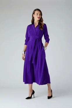 Jasper Conran Celia Silk Full Skirt Shirt Dress Cheap