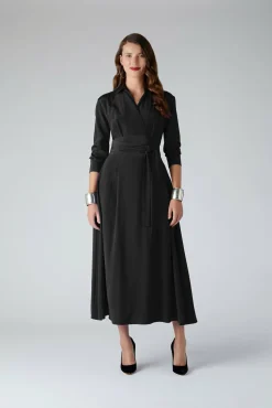 Jasper Conran Celia Silk Full Skirt Shirt Dress Cheap