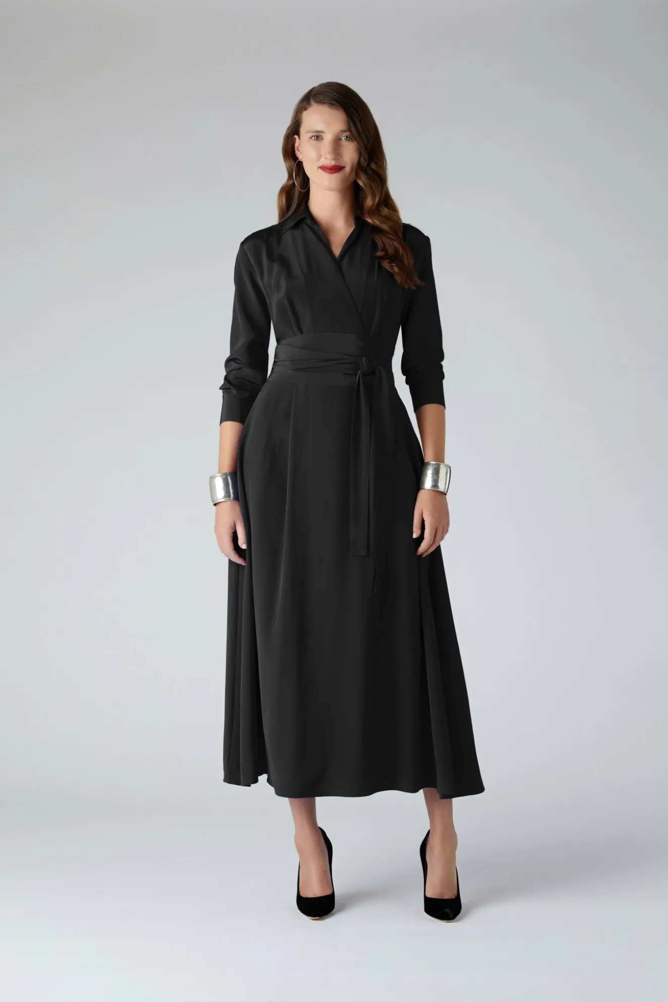 Jasper Conran Celia Silk Full Skirt Shirt Dress Discount