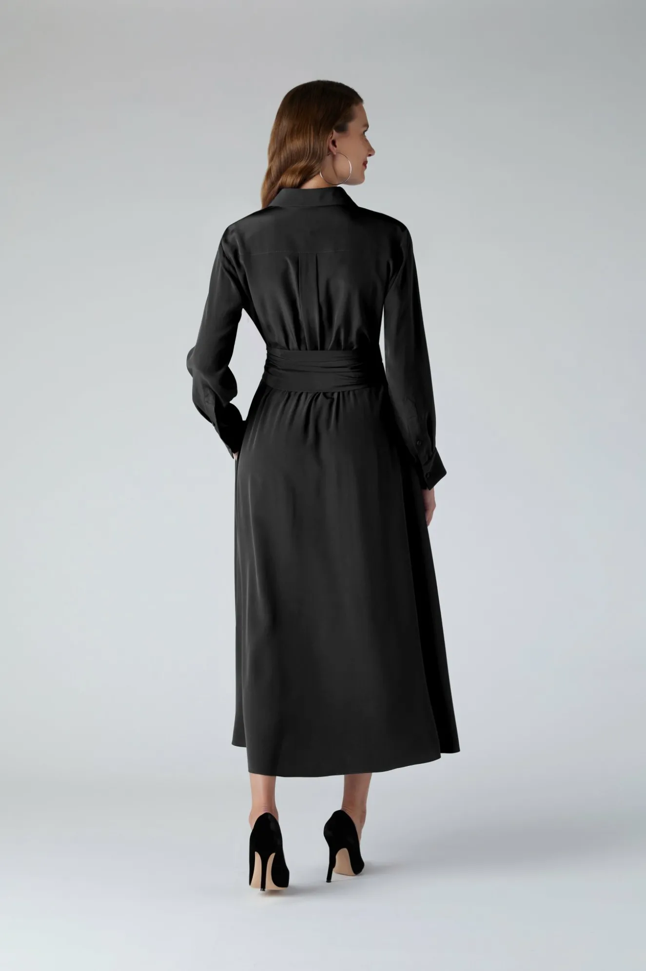 Jasper Conran Celia Silk Full Skirt Shirt Dress Discount