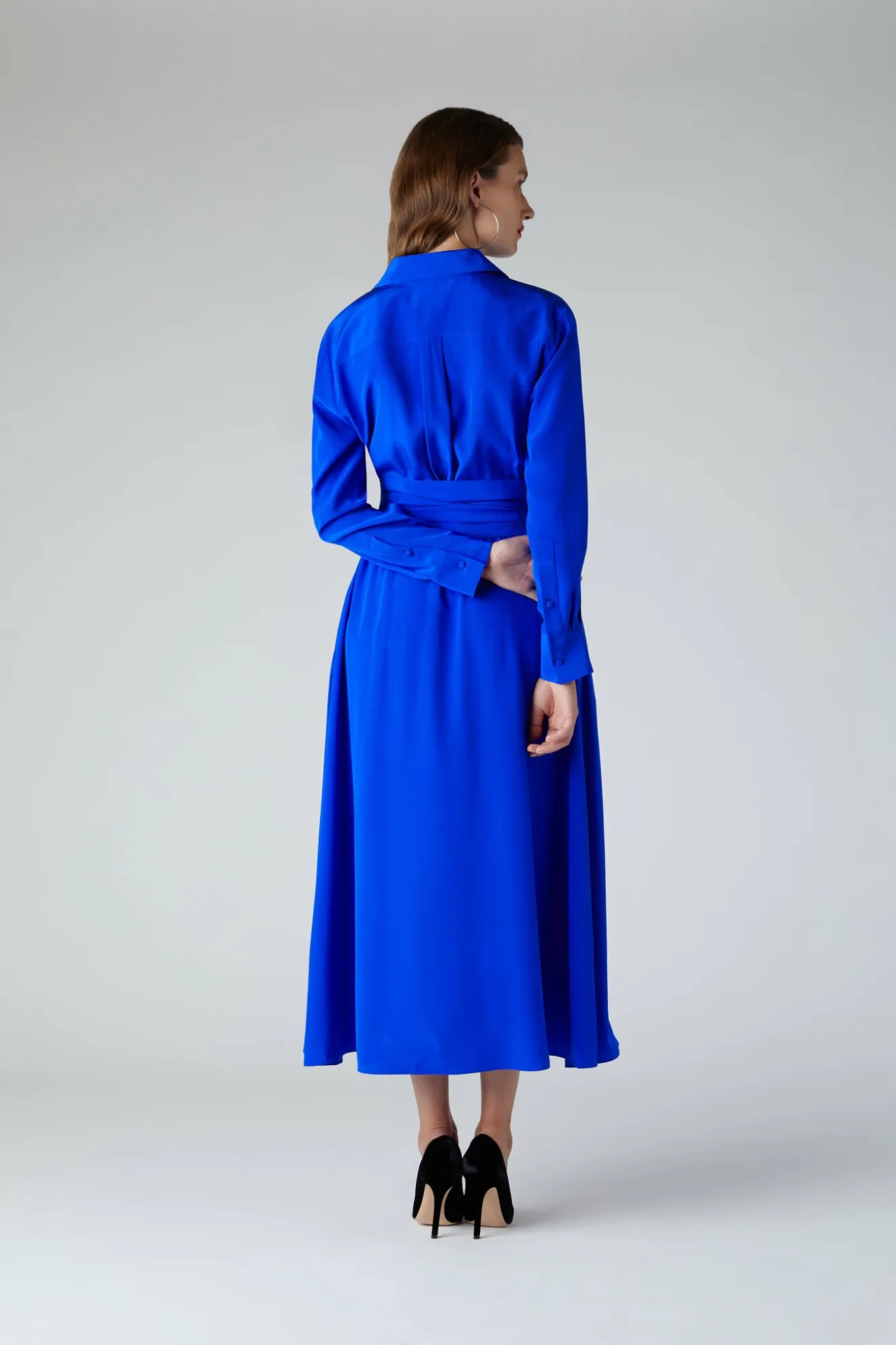 Jasper Conran Celia Silk Full Skirt Shirt Dress Discount