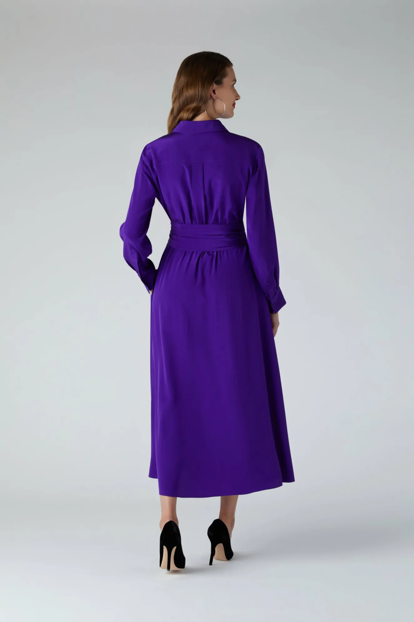 Jasper Conran Celia Silk Full Skirt Shirt Dress Discount