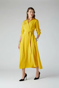 Jasper Conran Celia Silk Full Skirt Shirt Dress Discount
