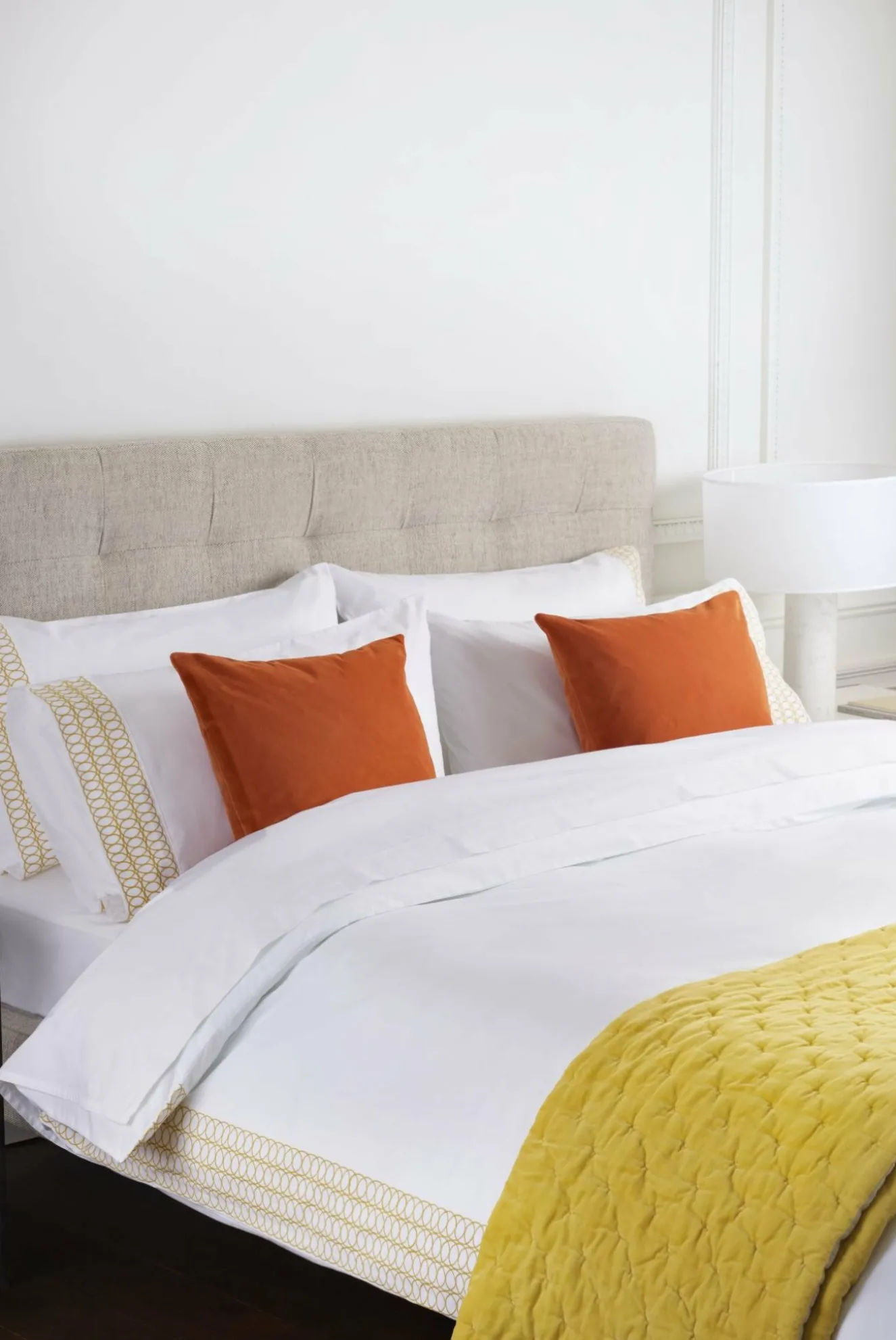 Jasper Conran Circles Embroidered Border Pillow Case Outlet