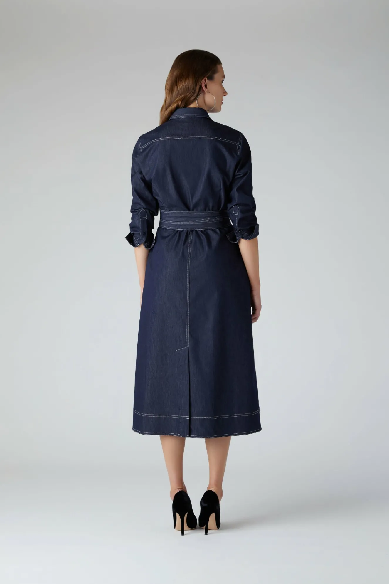 Jasper Conran Cyd Denim Shirt Dress Blue Cheap