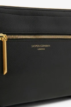 Jasper Conran Darcey Leather Triple Section Cross Body Black Cheap