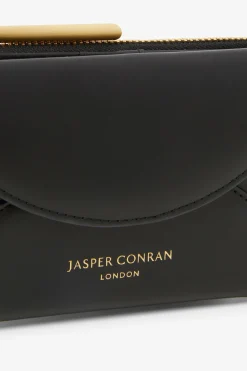 Jasper Conran Darcey Medium Leather Purse Black Sale