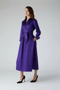 Jasper Conran Emily Pintuck Full Skirt Shirt Dress Hot