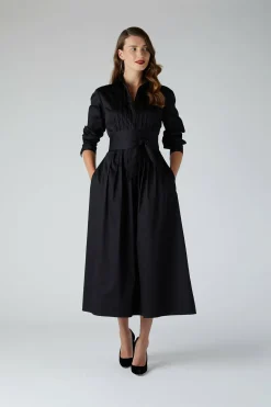 Jasper Conran Emily Pintuck Full Skirt Shirt Dress Fashion