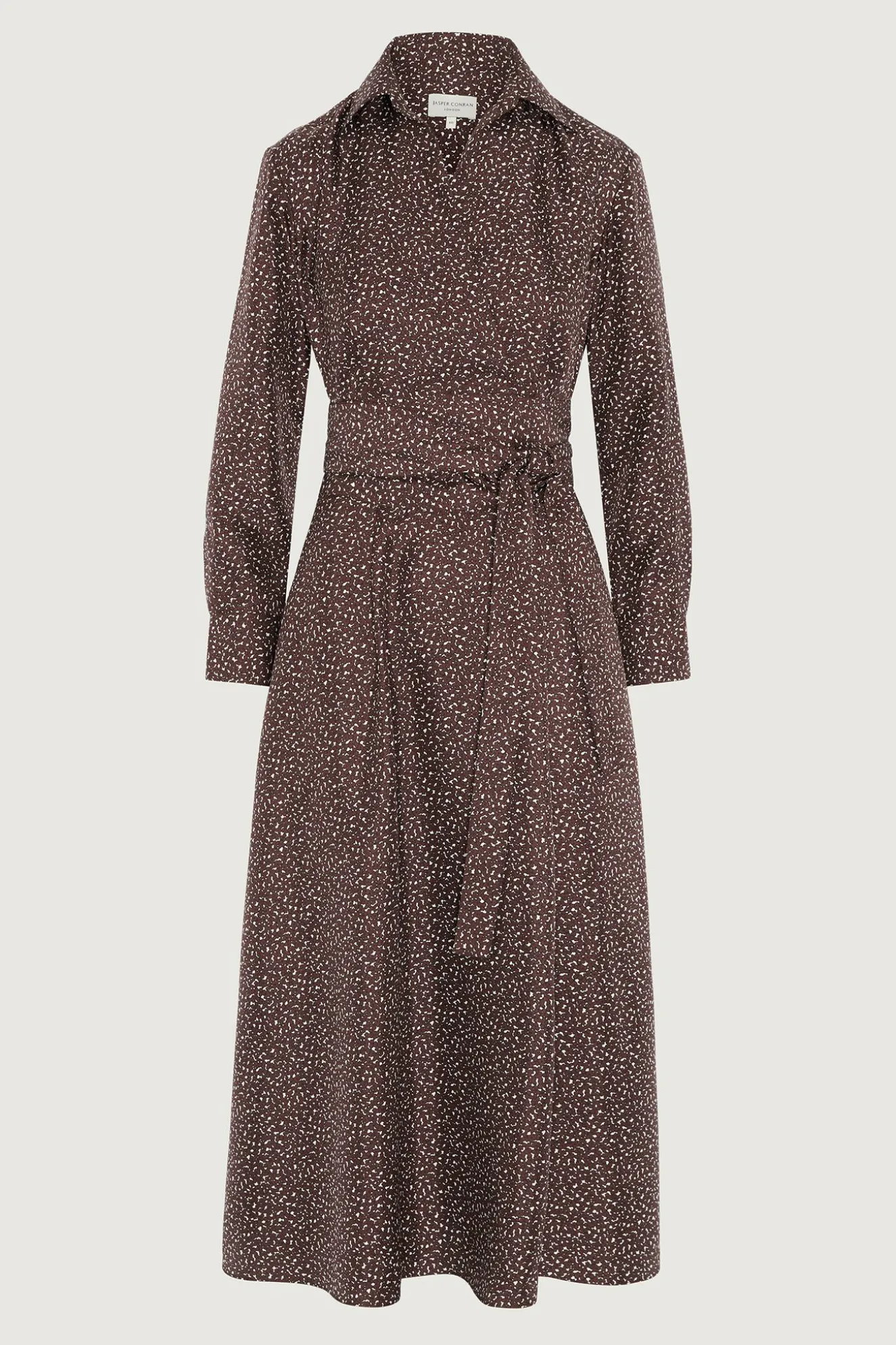 Jasper Conran Emma Full Skirt Printed Silk Wrap Dress Choc Floral Cheap