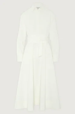 Jasper Conran Esme Cord Full Skirt Shirt Dress Winter White Shop