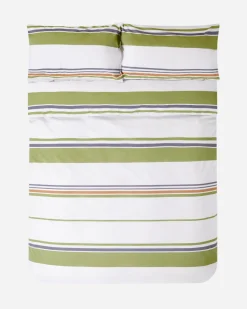 Jasper Conran Multi Stripe Percale Pillow Case Spinach Sudan Peacoat Stripe Shop