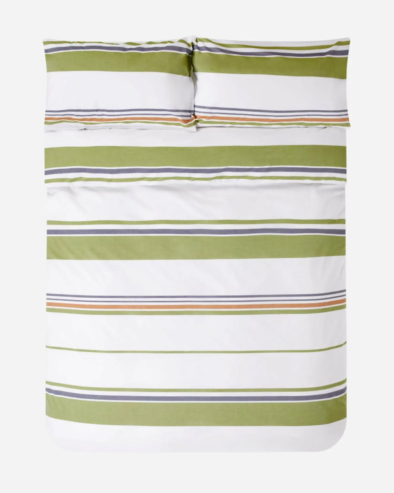 Jasper Conran Multi Stripe Percale Pillow Case Spinach Sudan Peacoat Stripe Shop